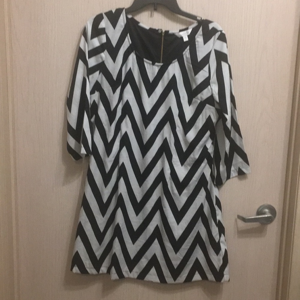 Charming Charlie Black & White Chevron Dress